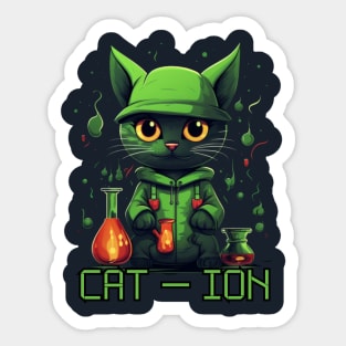 Chemist cat, cation, chemistry, laboratory, kitty in lab Sticker
